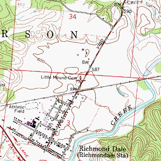 Topographic Map of Little Mound Cemetery, OH