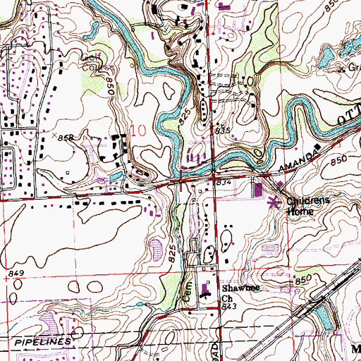 Topographic Map of Little Ottawa River, OH