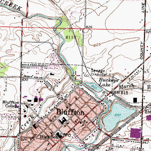 Topographic Map of Little Riley Creek, OH