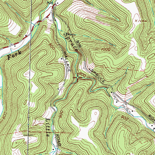 Topographic Map of Little Spruce Run, OH