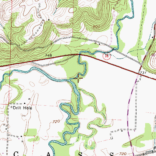 Topographic Map of Little Wakatomika Creek, OH
