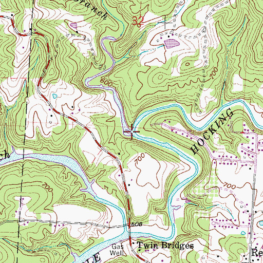 Topographic Map of Little West Branch Little Hocking River, OH