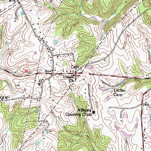 Topographic Map of Littler Cemetery, OH