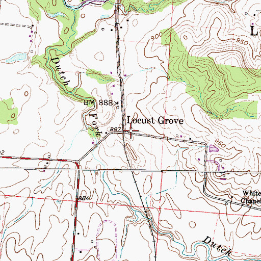 Topographic Map of Locust Grove, OH