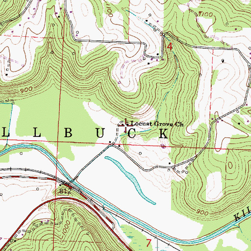 Topographic Map of Locust Grove Church, OH