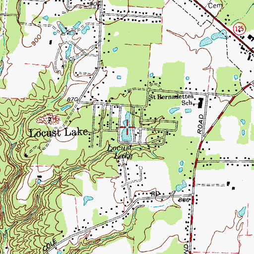 Topographic Map of Locust Lake, OH