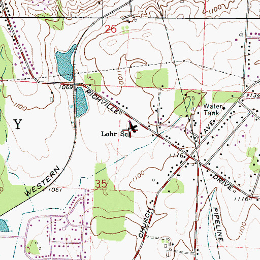 Topographic Map of Lohr School, OH