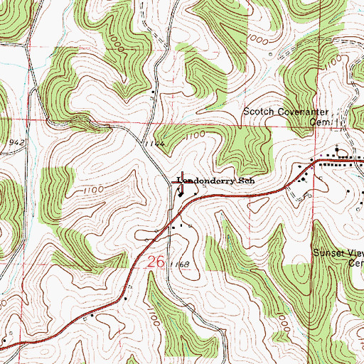 Topographic Map of Londonderry School, OH