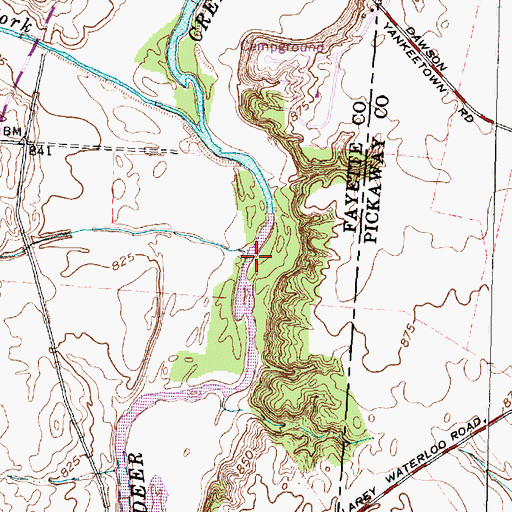 Topographic Map of Long Branch, OH