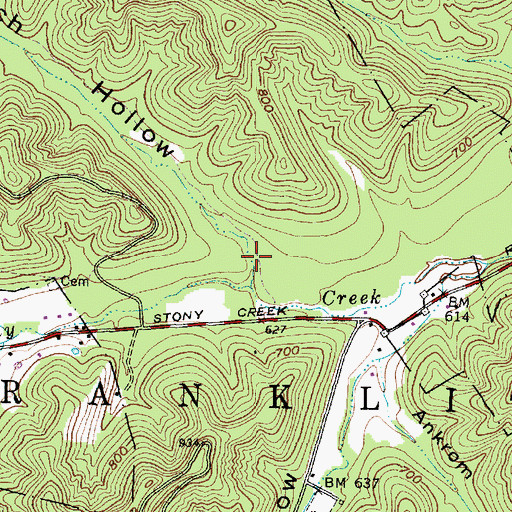 Topographic Map of Long Branch Hollow, OH