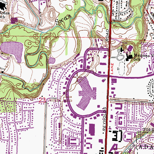 Topographic Map of Long Ditch, OH