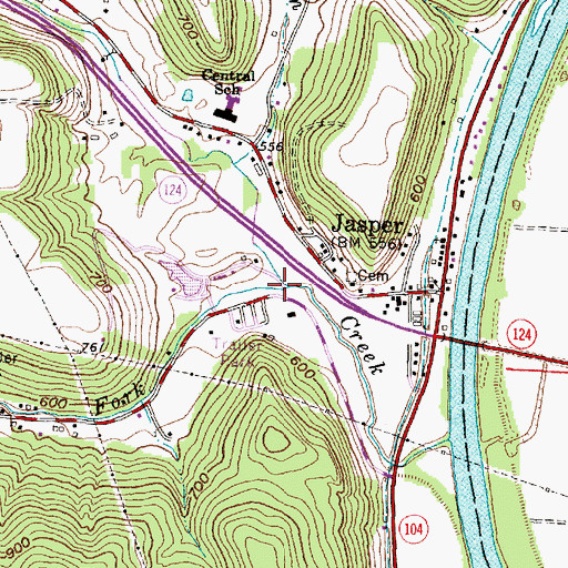 Topographic Map of Long Fork, OH