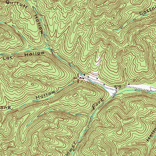 Topographic Map of Long Hollow, OH