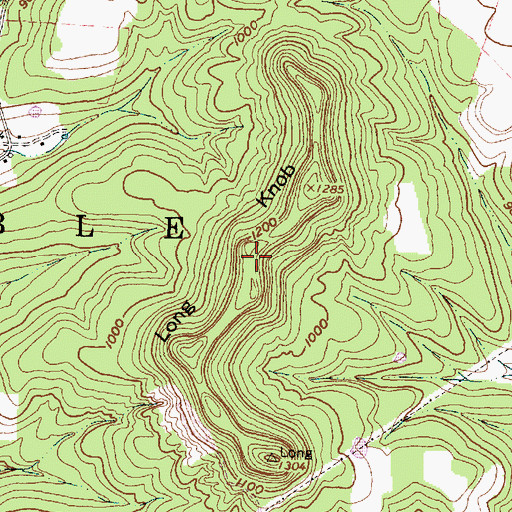 Topographic Map of Long Knob, OH