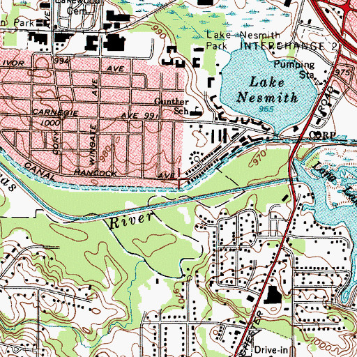 Topographic Map of Long Lake, OH