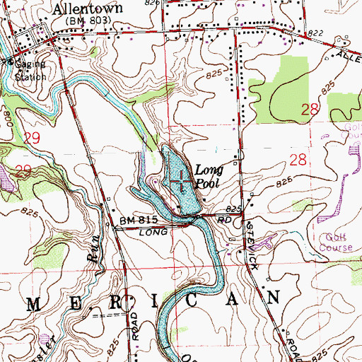 Topographic Map of Long Pool, OH