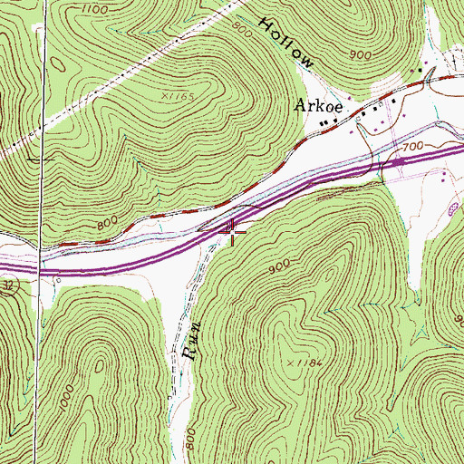 Topographic Map of Long Run, OH