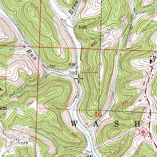 Topographic Map of Long Run, OH