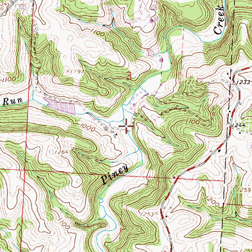 Topographic Map of Long Run, OH
