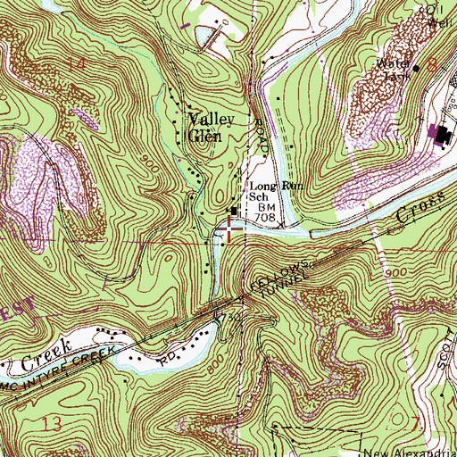 Topographic Map of Long Run, OH