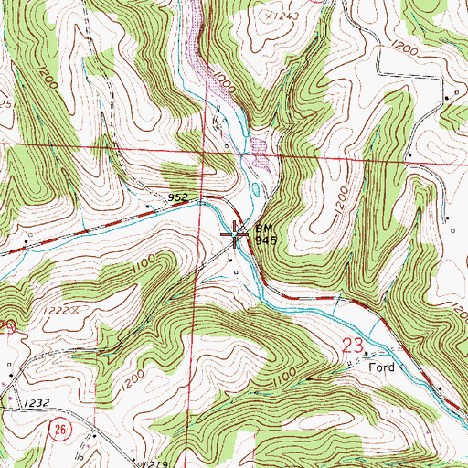 Topographic Map of Long Run, OH