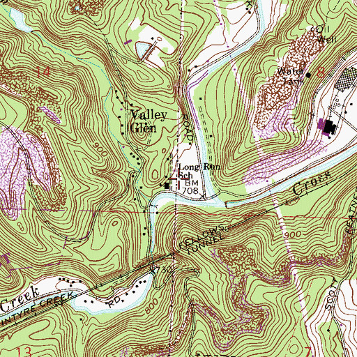 Topographic Map of Long Run School, OH