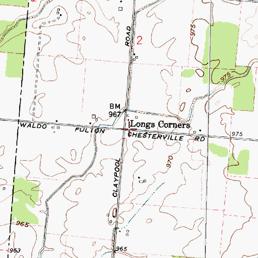 Topographic Map of Longs Corners, OH