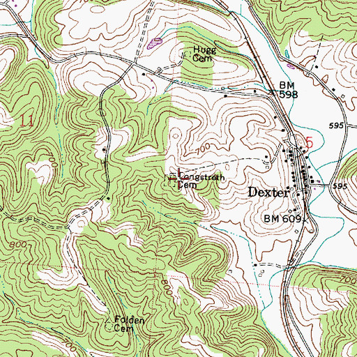 Topographic Map of Longstretch Cemetery, OH