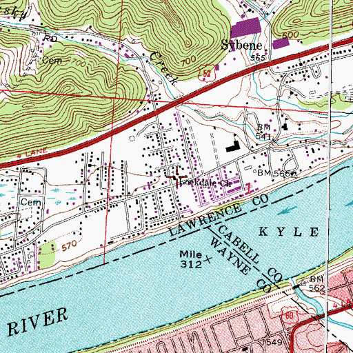 Topographic Map of Lookdale Church, OH