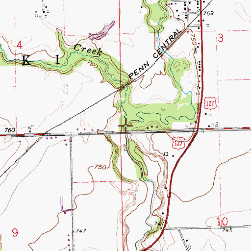Topographic Map of Lost Creek, OH