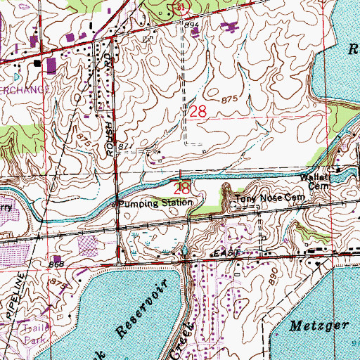 Topographic Map of Lost Creek, OH