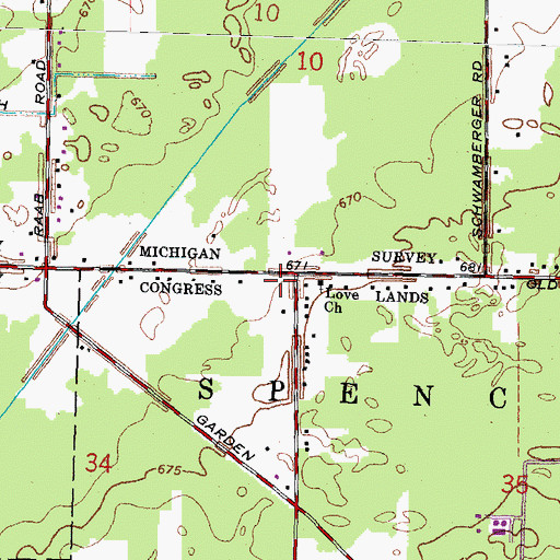 Topographic Map of Love Church, OH