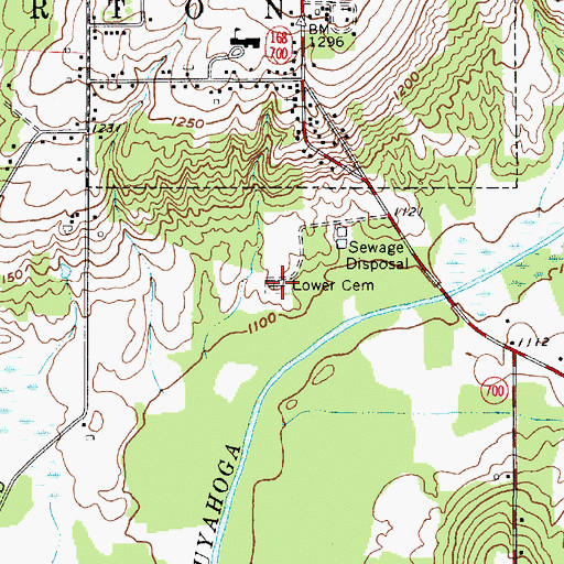 Topographic Map of Lower Cemetery, OH