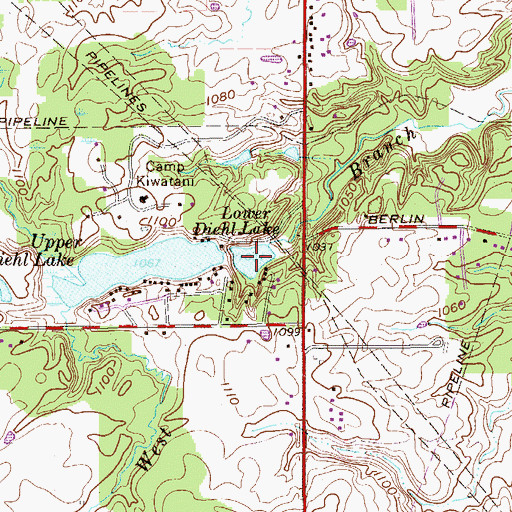 Topographic Map of Lower Diehl Lake, OH