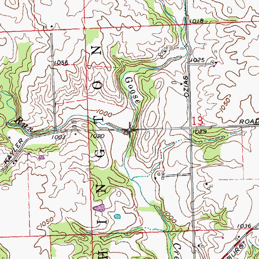 Topographic Map of Lowry Run, OH