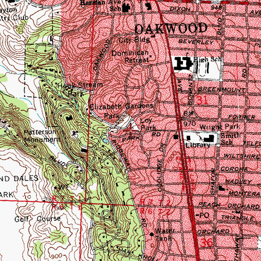 Topographic Map of Loy Park, OH