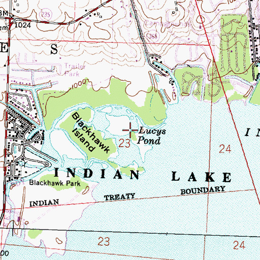 Topographic Map of Lucys Pond, OH
