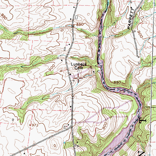 Topographic Map of Lunbeck Cemetery, OH