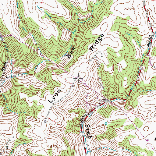Topographic Map of Lyon Ridge, OH