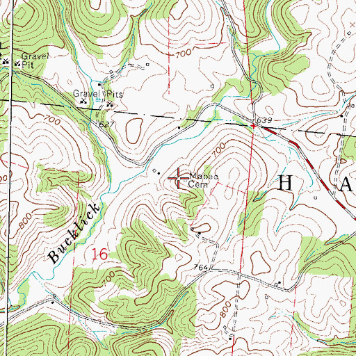 Topographic Map of Mabee Cemetery, OH