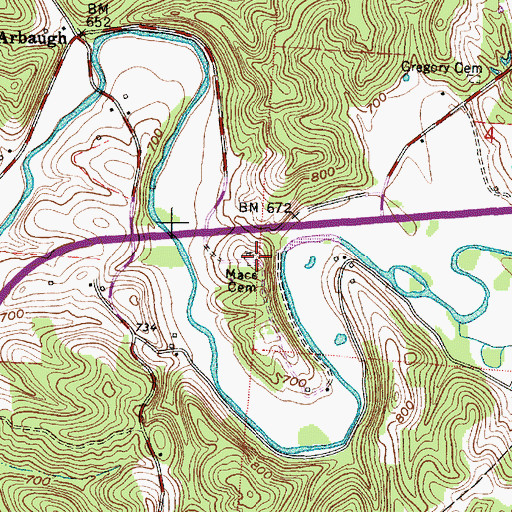 Topographic Map of Mace Cemetery, OH