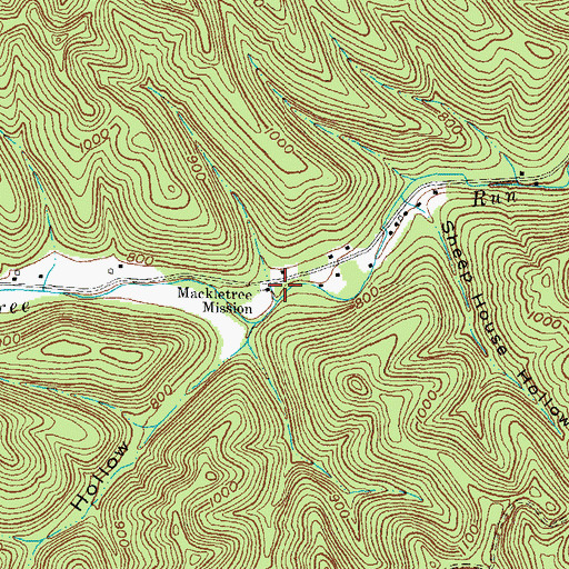 Topographic Map of Mackletree Mission, OH