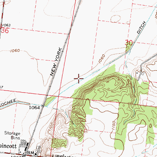 Topographic Map of Macochee Ditch, OH