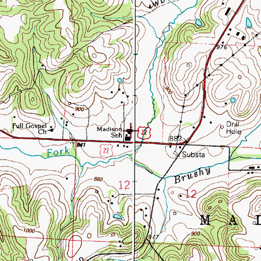Topographic Map of Madison High School, OH