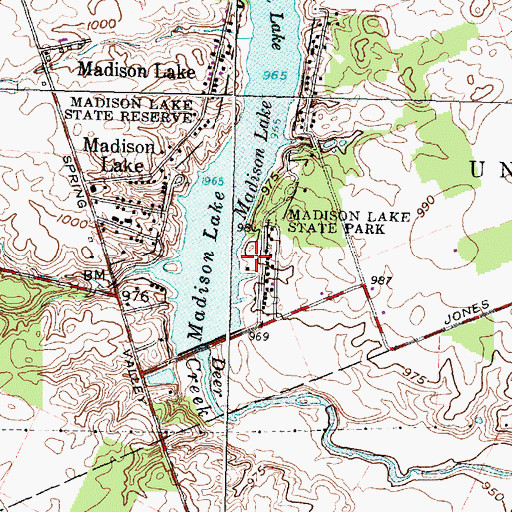 Topographic Map of Madison Lake State Park, OH