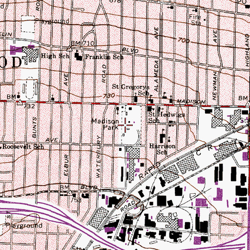 Topographic Map of Madison Park, OH