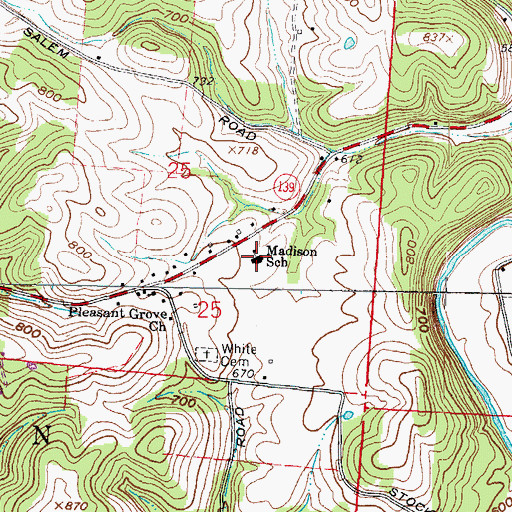 Topographic Map of Madison School, OH