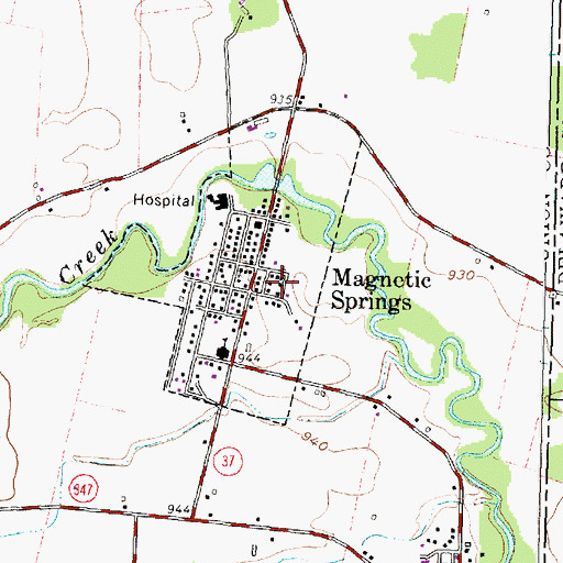 Topographic Map of Magnetic Springs, OH