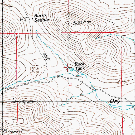 Topographic Map of Rock Tank, AZ