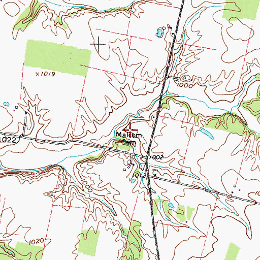 Topographic Map of Malcom Cemetery, OH
